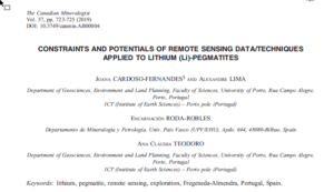 Constraints and potentals of remete sensing data/techniques applied to lithium